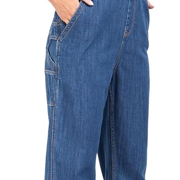 Women's Bib Overall, Womens Relaxed Fit Overalls Workwear with Adjustable Straps - Picture 2 of 5